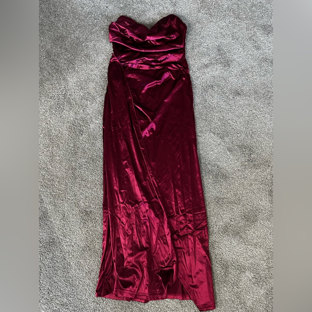 Elegant Burgundy Satin dress